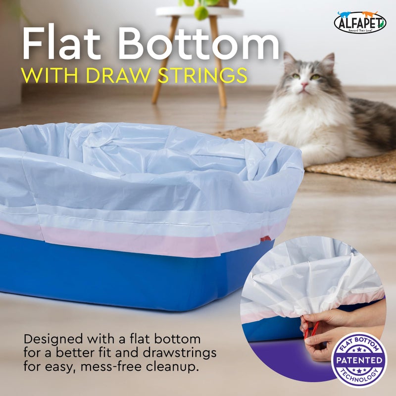 Alfapet Cat Litter Box Liners Alfapet Heavy Duty Flat Bottom - Extra Giant 5 Count - Tear-Resistant Cat Litter Bags - Kitty Litter Liners for Rectangular Litterbox Pans, 36â€ x 18â€ x 2MIL Thick 30 lb Capacity - Image 3